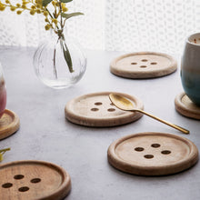 Load image into Gallery viewer, Wooden Button Coasters - Set of 6
