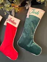 Load image into Gallery viewer, Luxury Green Velvet Stocking - Personalised

