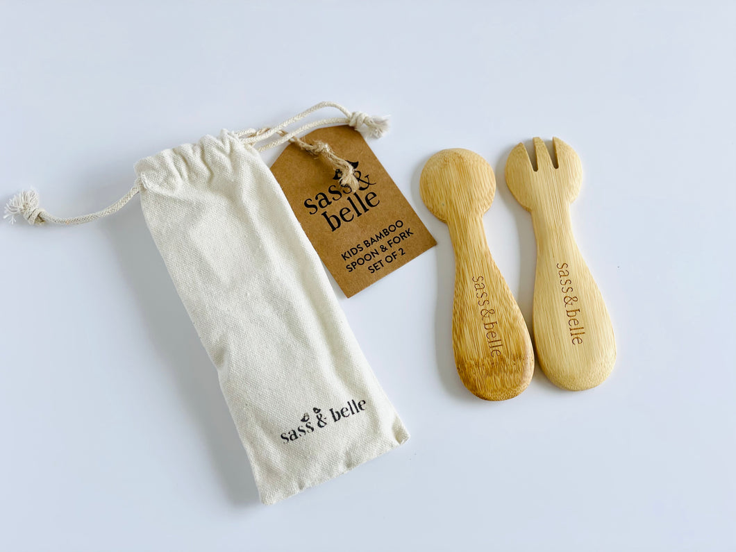 Kids Bamboo Spoon and Fork Set