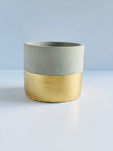 Load image into Gallery viewer, Cement and Gold Plant Pot

