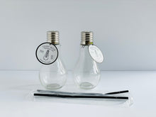 Load image into Gallery viewer, Large Glass Bulb Style Drinking Jar With Straw - Set of 2
