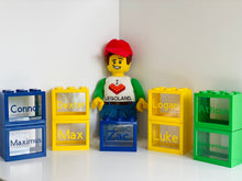 Load image into Gallery viewer, Green Lego Style Money Box - Personalised
